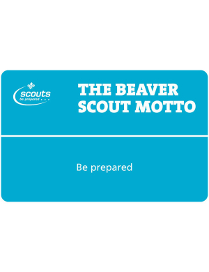 Beavers Motto & Promise Card